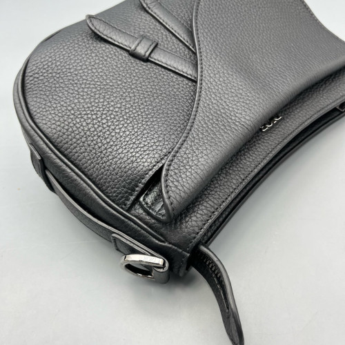 Dior Small Saddle Messenger Bag Calfskin Black