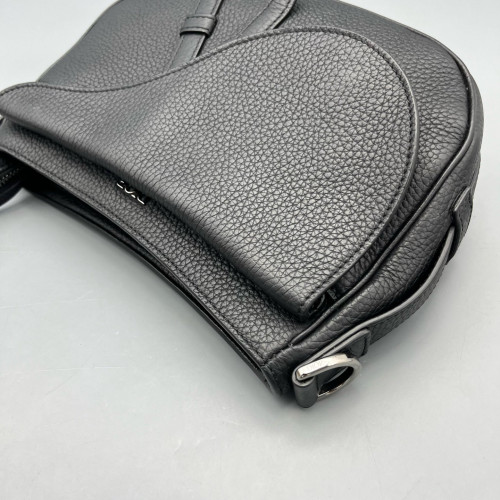 Dior Small Saddle Messenger Bag Calfskin Black