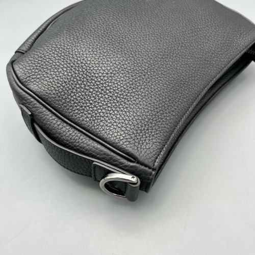 Dior Small Saddle Messenger Bag Calfskin Black