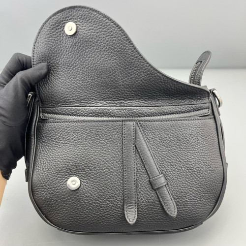 Dior Small Saddle Messenger Bag Calfskin Black