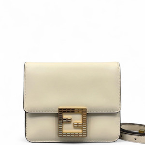 Fendi Fab Crossbody Bag Calfskin White