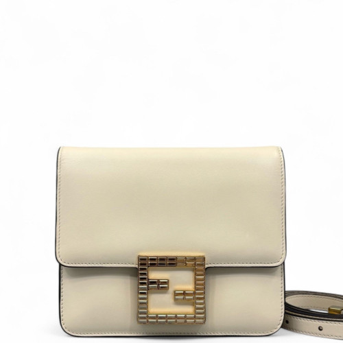 Fendi Fab Crossbody Bag Calfskin White