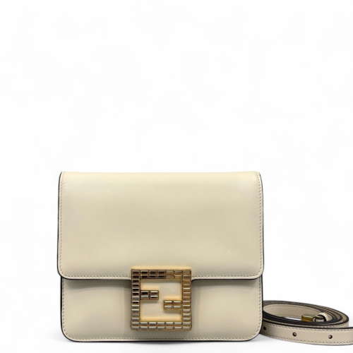 Fendi Fab Crossbody Bag Calfskin White