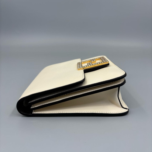 Fendi Fab Crossbody Bag Calfskin White