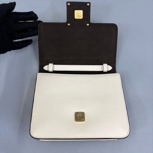 Fendi Fab Crossbody Bag Calfskin White
