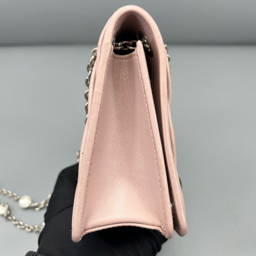 Miu Miu Crossbody Bag Crumpled Lambskin Pink