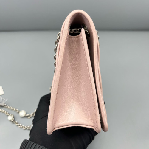 Miu Miu Crossbody Bag Crumpled Lambskin Pink