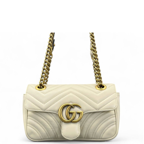 Gucci Matelasse Mini GG Marmont Calfskin White