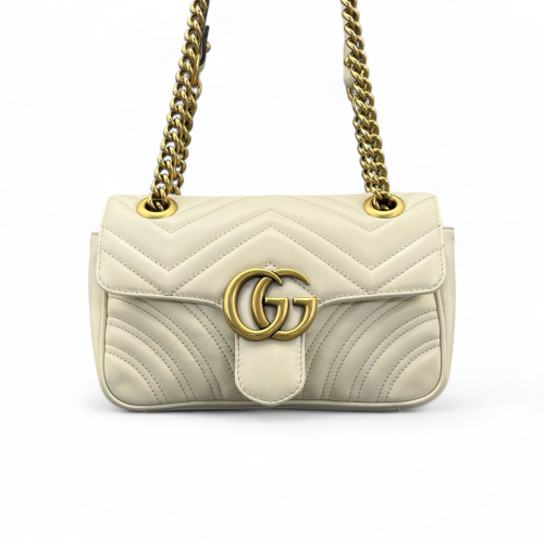 Gucci Matelasse Mini GG Marmont Calfskin White