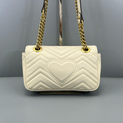 Gucci Matelasse Mini GG Marmont Calfskin White