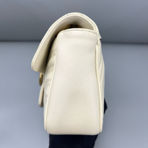 Gucci Matelasse Mini GG Marmont Calfskin White