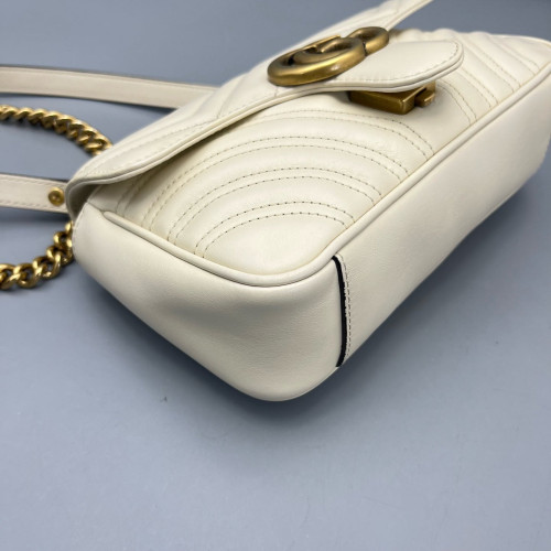 Gucci Matelasse Mini GG Marmont Calfskin White