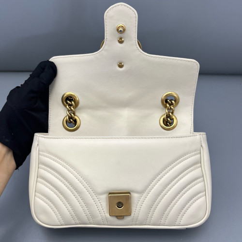 Gucci Matelasse Mini GG Marmont Calfskin White