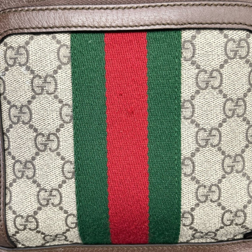 Gucci Web Small Ophidia Day Backpack GG Supreme Monogram Beige Ebony Beige Brown