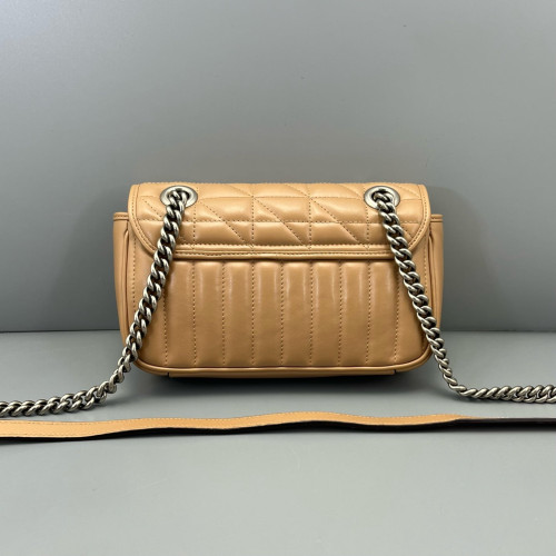 Gucci Matelasse Mini GG Marmont Calfskin Camel