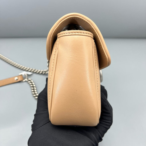Gucci Matelasse Mini GG Marmont Calfskin Camel