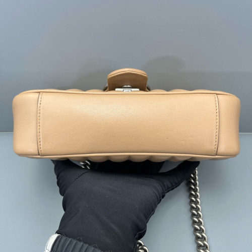 Gucci Matelasse Mini GG Marmont Calfskin Camel