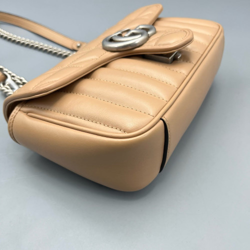 Gucci Matelasse Mini GG Marmont Calfskin Camel