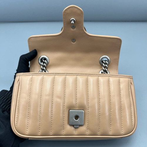 Gucci Matelasse Mini GG Marmont Calfskin Camel
