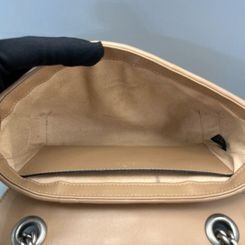 Gucci Matelasse Mini GG Marmont Calfskin Camel