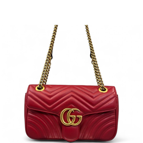 Gucci Matelasse Small GG Marmont Calfskin Red