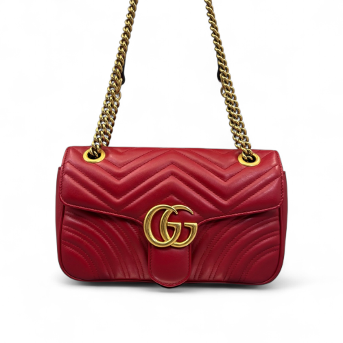 Gucci Matelasse Small GG Marmont Calfskin Red