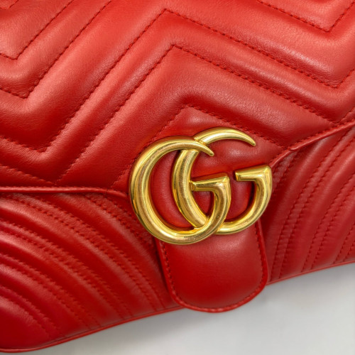 Gucci Matelasse Small GG Marmont Calfskin Red