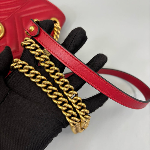 Gucci Matelasse Small GG Marmont Calfskin Red