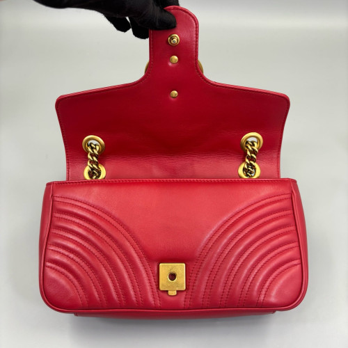 Gucci Matelasse Small GG Marmont Calfskin Red
