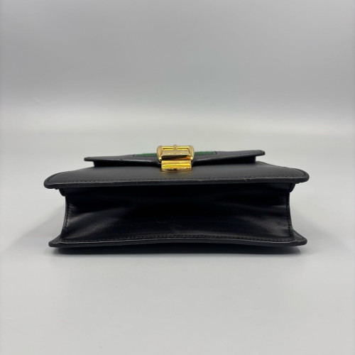 Gucci Mini Sylvie Top Handle Calfskin Black Green Red