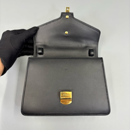 Gucci Mini Sylvie Top Handle Calfskin Black Green Red