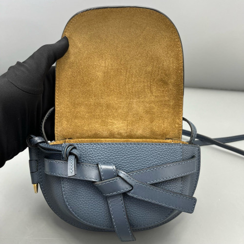 Loewe Mini Gate Grained Calfskin Blue
