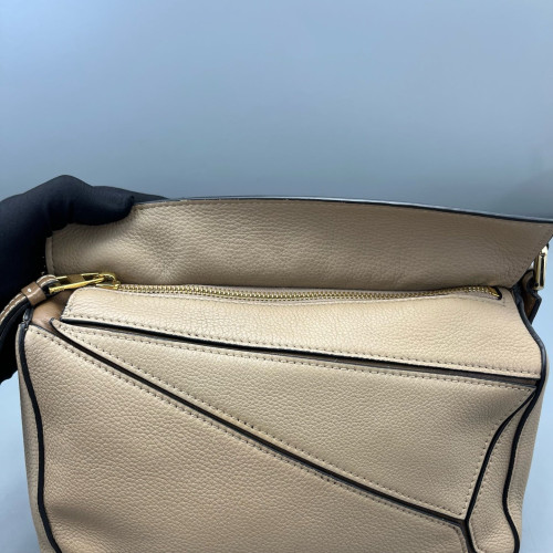 Loewe Small Puzzle Grained Calfskin Beige Sahara