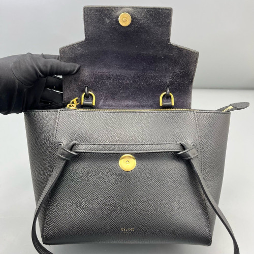 Celine Nano Belt Bag Grained Calfskin Black