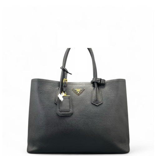 Prada Large Double Bag Saffiano Calfskin Black