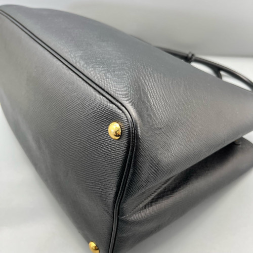 Prada Large Double Bag Saffiano Calfskin Black