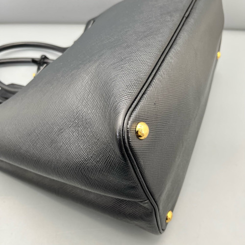 Prada Large Double Bag Saffiano Calfskin Black