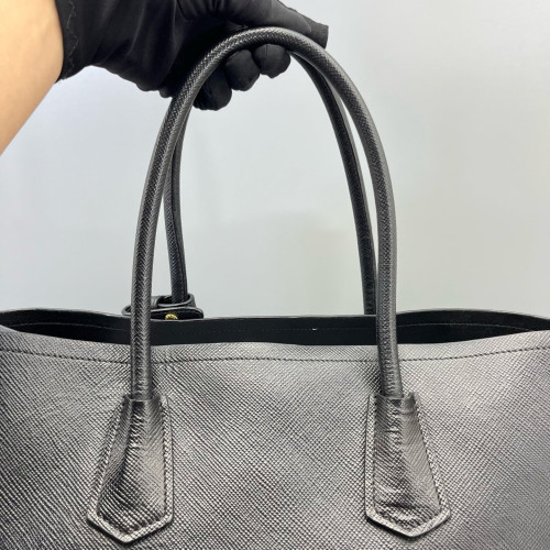 Prada Large Double Bag Saffiano Calfskin Black