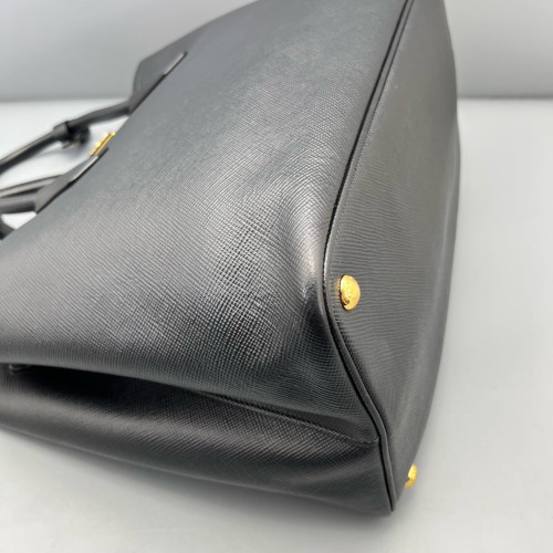 Prada Large Double Bag Saffiano Calfskin Black