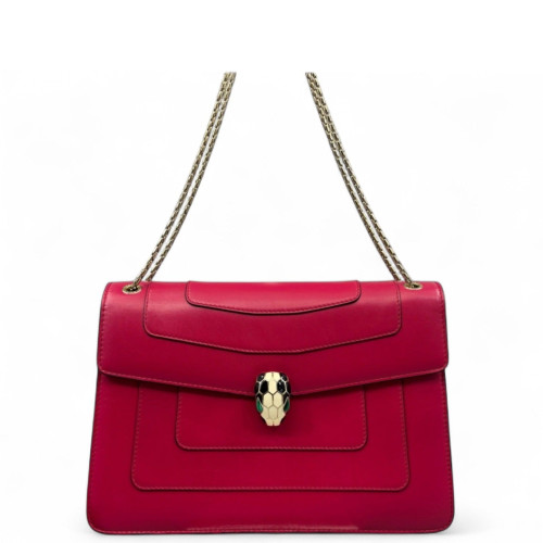 Bvlgari Large Serpenti Forever Shoulder Bag Calfskin Fuchsia