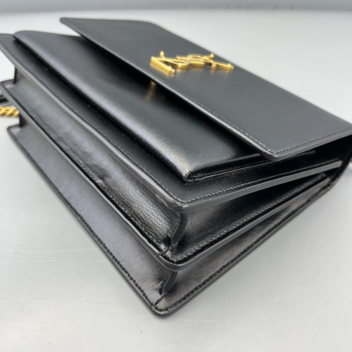 Yves Saint Laurent Medium Sunset Calfskin Black