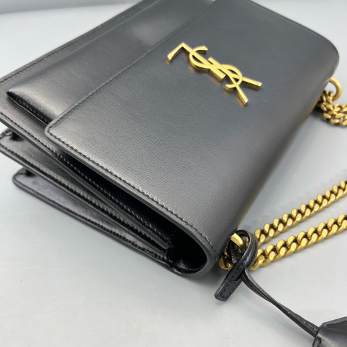 Yves Saint Laurent Medium Sunset Calfskin Black