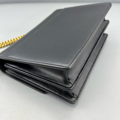 Yves Saint Laurent Medium Sunset Calfskin Black
