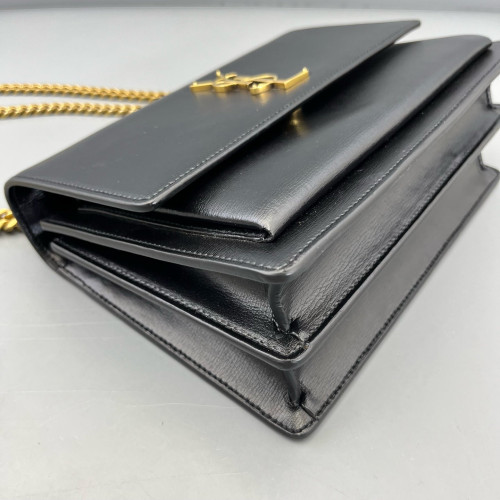 Yves Saint Laurent Medium Sunset Calfskin Black