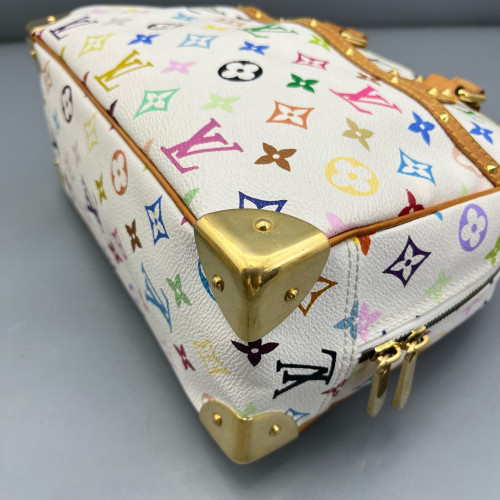 Louis Vuitton Trouville Handbag Monogram Multicolor White