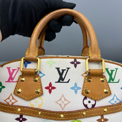 Louis Vuitton Trouville Handbag Monogram Multicolor White