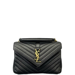 Yves Saint Laurent Medium College Calfskin Black