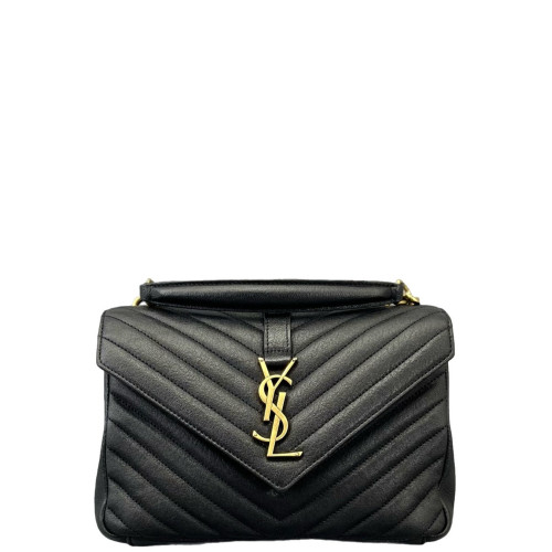 Yves Saint Laurent Medium College Calfskin Black