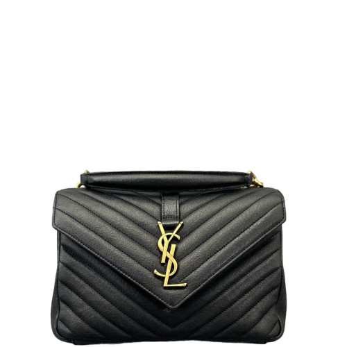 Yves Saint Laurent Medium College Calfskin Black
