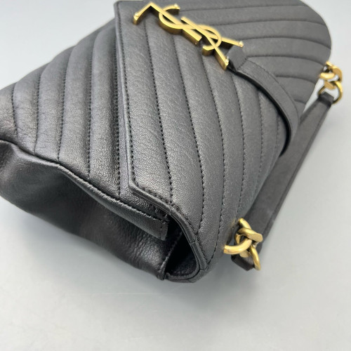 Yves Saint Laurent Medium College Calfskin Black